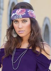 lenço roxo floral