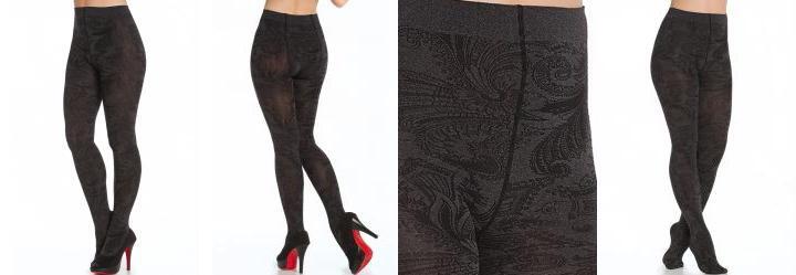 Meia Calça Fio 120 com Desenhos Florais Chumbo Meia Calça Fio 120 com Desenhos Florais Chumbo