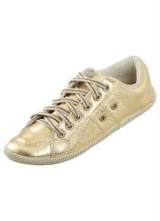 tenis com brilho dourado