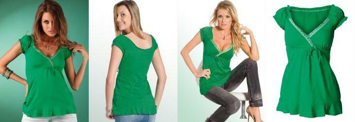 Bata Verde com Bordado Ingl�s