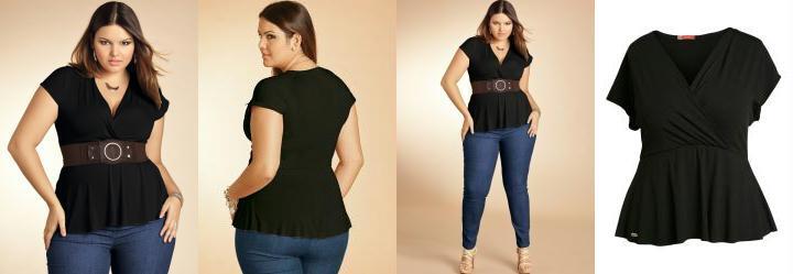 Blusa Preto Decote Transpassado