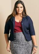 BLAZER (JEANS) FEMININO PLUS SIZE