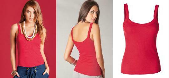 Regata em Ribana Canelada Vermelho
