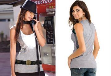 Blusa com Sobreposição e Estampa Mescla Blusa com Sobreposição e Estampa Mescla