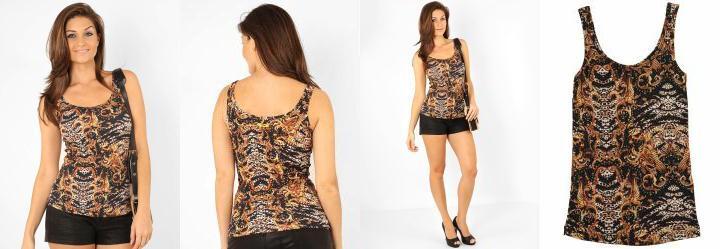 Regata Feminina Estampada Preto Triton