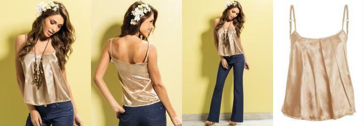 Blusa em Cetim de Al�a Nude