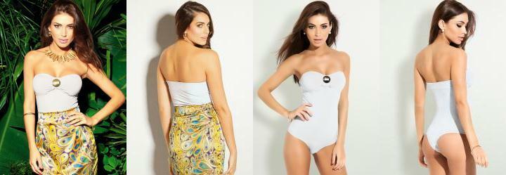Body Branco com Fivela Dourada