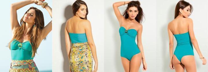 Body Turquesa com Fivela Dourada