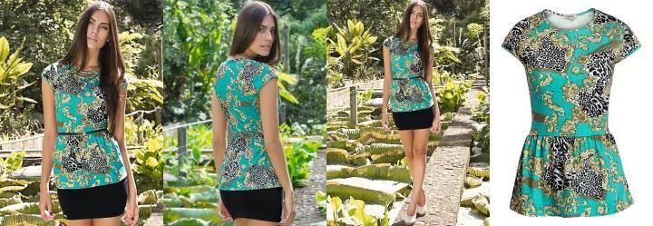 Blusa com Estampa de Len�o