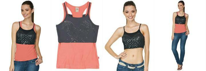 Blusa com Top Lunender Salmao Melone