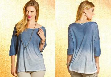 Blusa Azul Marinho com Efeito Degrad�