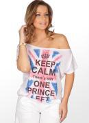 Blusa Keep Calm Branca com Estampa Frontal