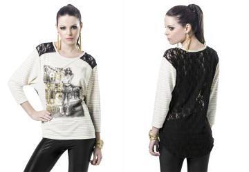 Blus�o com Fio Metalizado Dourado Miss Masy