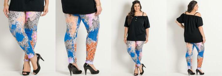 Calça Legging Mix Estampa Plus Size Calça Legging Mix Estampa Plus Size