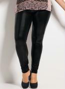 CAL�A LEGGING COM APAR�NCIA DE COURO (PRETA)