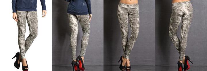 Cal�a Legging com Estampa de Cobra Cinza