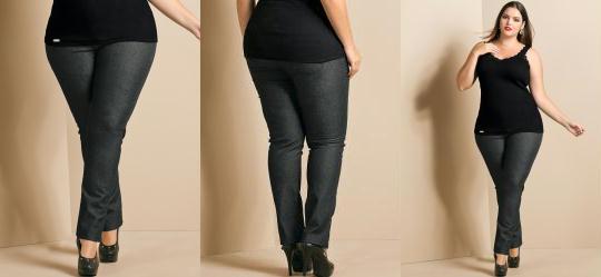 Calça Jeans Feminina Plus Size Preta