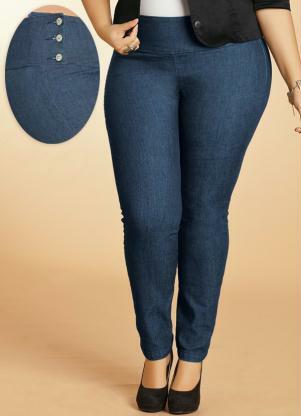 Calca Jeans Azul com Botoes na Lateral - cod. 840850