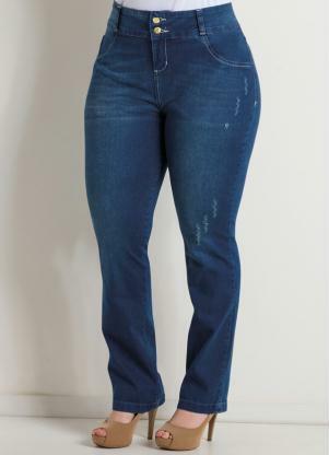 Cala Reta Feminina em Jeans e Alfaiataria em at 10x