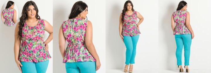 Blusa Bata Floral Plus Size Blusa Bata Floral Plus Size