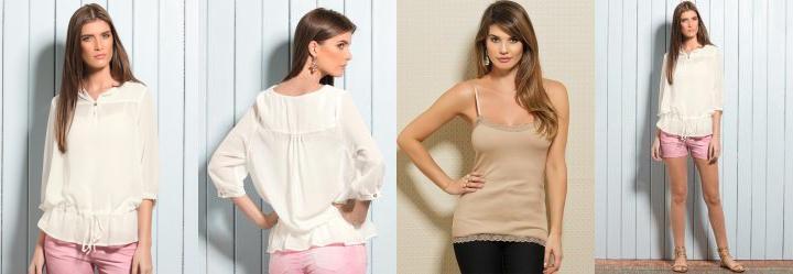 Blusa Chiffon com Leve Transpar�ncia Off White