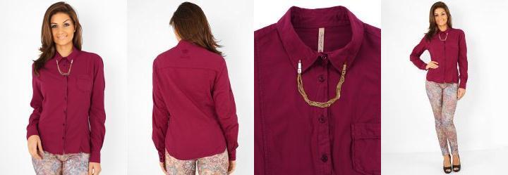 Camisa Feminina Color Rosa Carmim