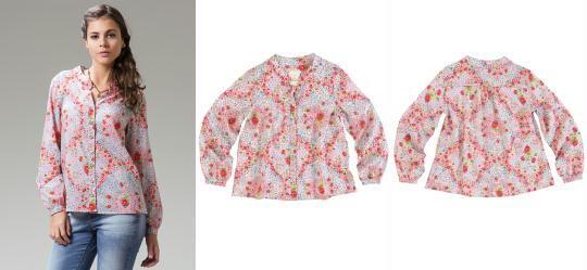 Camisete em Voil Estampado Rosa Enfim