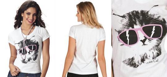 Baby Look Branca com Estampa