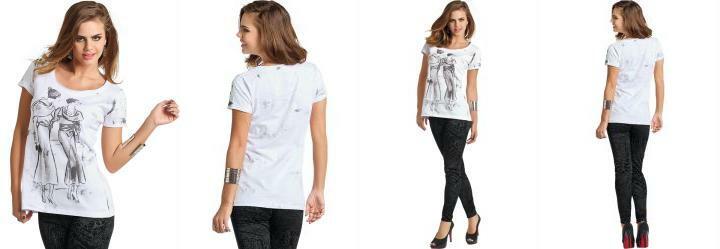 T-Shirt com Estampa Frontal Branca