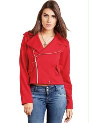 casaco vermelho estilo perfecto