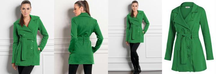 Sobretudo Feminino Estilo Militar Verde