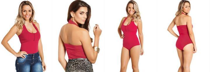 Colant Frente �nica Vermelho com Z�per
