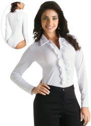 colant manga longa com babados branco