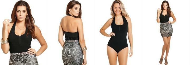 Colant Preto com Z�per em Cotton