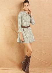 vestido em tricoline listrado quintess
