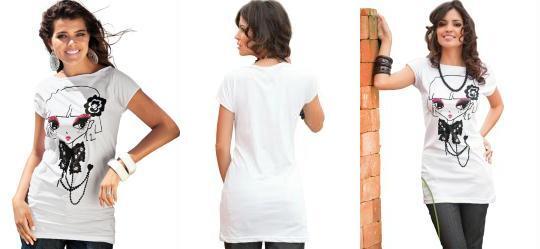 T�nica Estampada com Boneca Branca