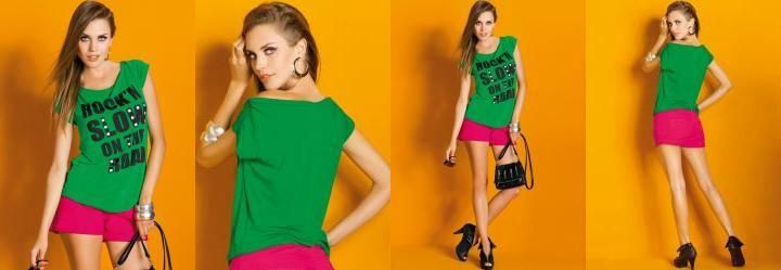 T�nica Verde com Decote Canoa