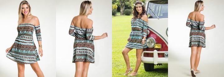 Vestido Ciganinha Estampa Étnica