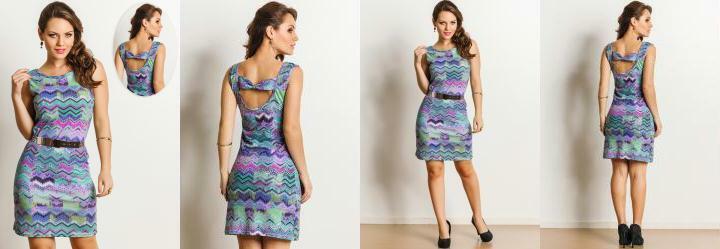 Vestido Decote nas Costas Estampa Étnica