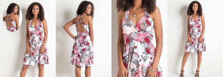 Vestido Estampado Decote em V