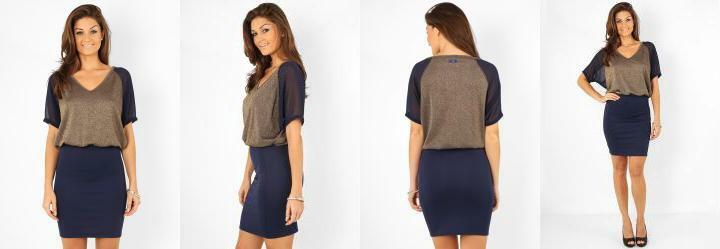 Vestido Feminino Lurex Azul Triton