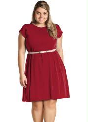 Vestido Liso Plus Size Vermelho