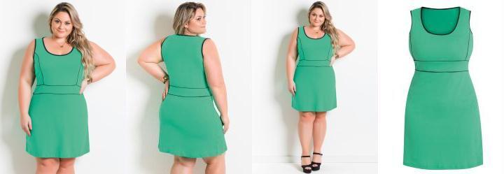Vestido Verde e Preto Plus Size Vestido Verde e Preto Plus Size