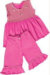 conjunto rosa bebê de bata e calça