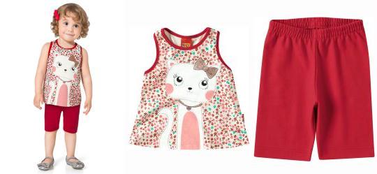 Conjunto Infantil Menina Kyly Vermelho