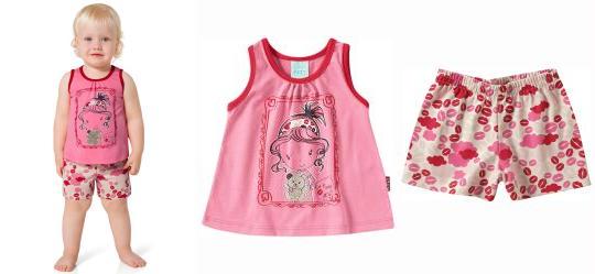 Conjunto Pijama Infantil Menina Kyly Rosa