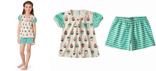 Conjunto Pijama Infantil Menina Kyly Verde