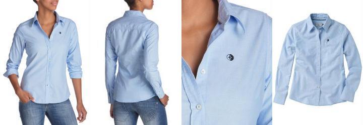 Camisa Feminina Manga Longa Azul Claro