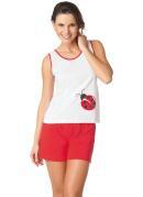 pijama branco/vermelho