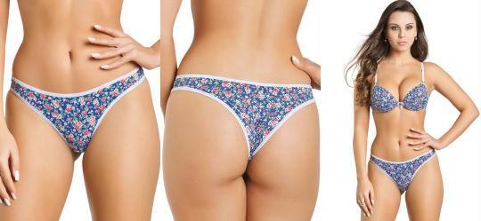 Calcinha Floral Azul